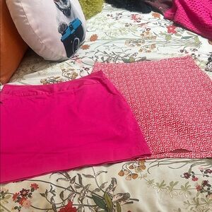 Tribal Pink and Patterned Mini Skirt Duo